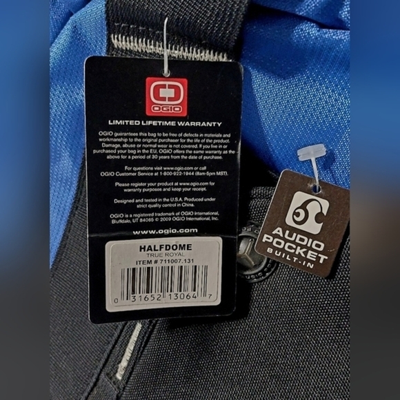 Blue and Black Multi Strap OGIO Udelhoven Half Dome Bag NWT - Picture 10 of 10